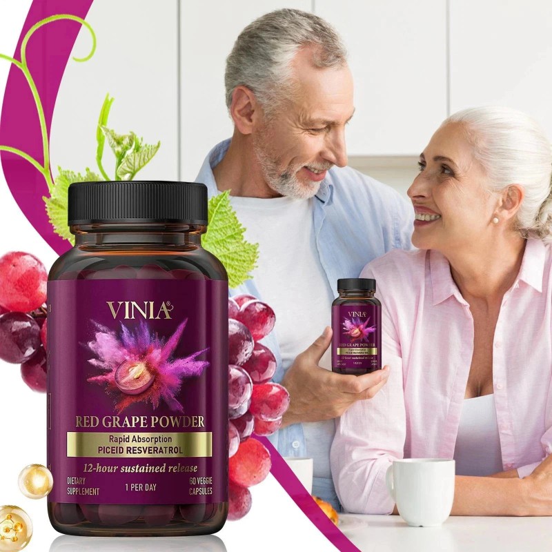 unbranded Vinia Red Grape Powder Rapid Absorbtion Piceid Resveratrol 60