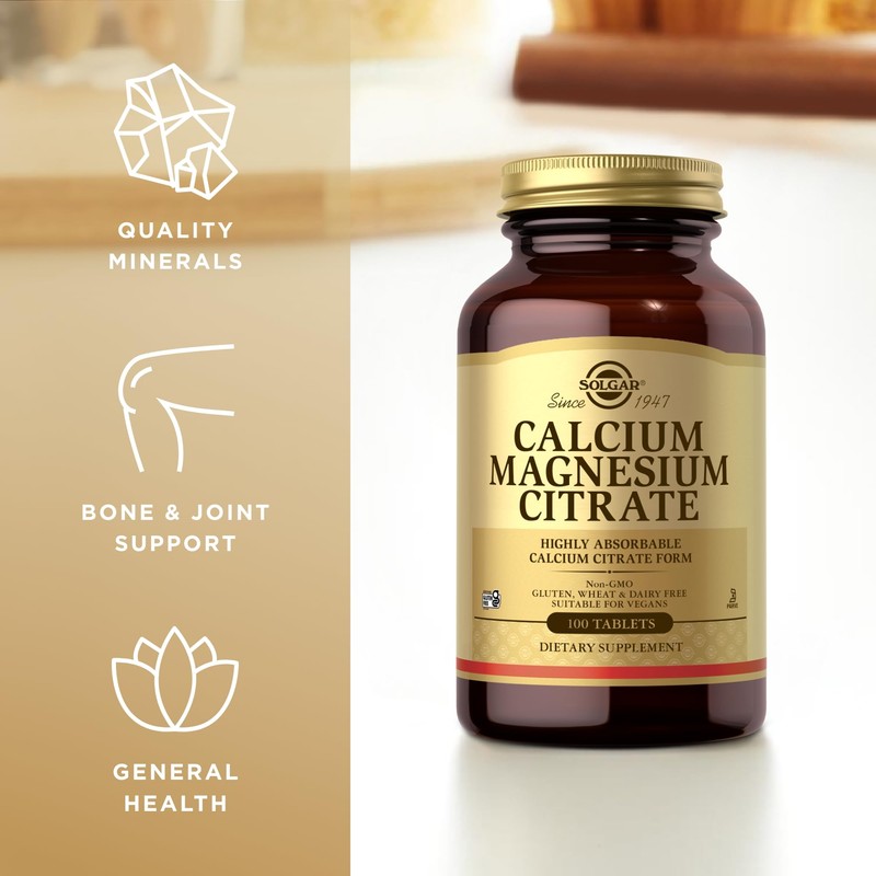 Solgar Calcium Magnesium Citrate - 100 Tablets, Pack of 2