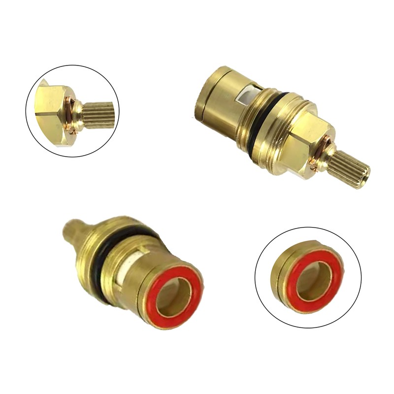 Faucet Valves, Brass Ceramic Stem Disc Cartridge Replacement Quarter Turn