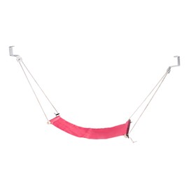 PATIKIL Foot Hammock Under Desk, Adjustable Foot Rest Sling with Hooks Portable Desk Footrest for Airplane Travel Home Office, Pink Style 1