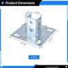4 PCS Strut Post Bases, 4 Slotted Holes U Post