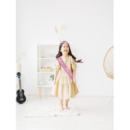 Birthday Crown Sash for Girl,Pink Princess Sash Headband Set,Birthday Tiara for Women,Queen Headpiece,Sweet Cute Princess Crown Bday Party Decorations