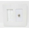 RiteAV Mesh Brush Coax Cable TV Wall Plate Dual 2