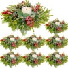 Christmas Candle Rings Wreath - 3.5" 8PCS, Christmas Table Centerpieces,