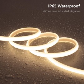 BENLUN AC 110V COB LED Strip Lights Outdoor Waterproof 65.6ft, 4000K Natural White Super Bright 200W CRI 90+ LED Rope Light, IP65 Flexible Cuttable, for Bedroom Garden Commercial House