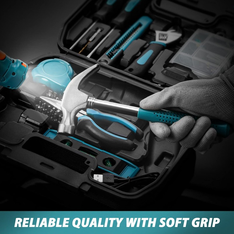 ALEAPOW 124PCS 4V Cordless Screwdriver Tool Kit Set, 6+1 Torque