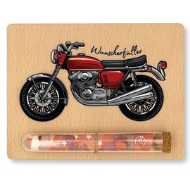 ZUKLA Packaging Money Gift Motorcycle 13 x 10 cm with Test Tube – Money Gift Packaging Wood – Money Gifts Motorcyclists – Voucher Motorcycle Gifts for Men and Women