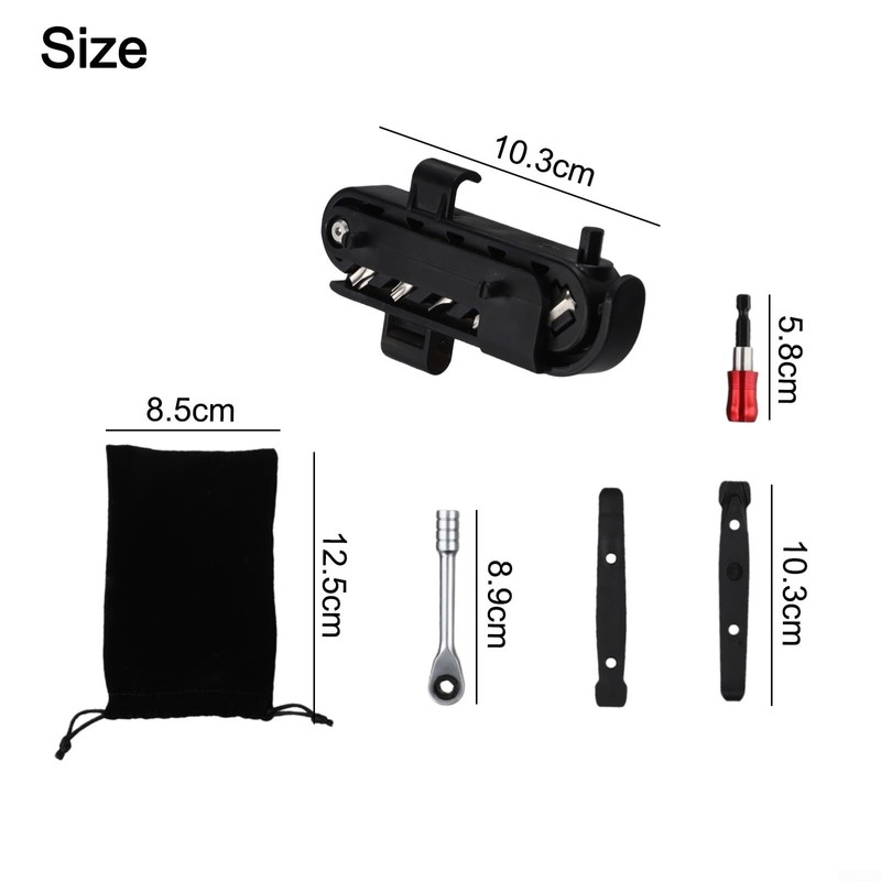 Bike Repair Tool Kit with Ratchet Wrench and Multifunctional Combination