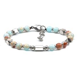 Raffici Shoushan Stone Bracelet – Natural 6mm Beads – Adjustable Fit with Stainless Steel Clasp – Peace & Balance Crystal Jewelry for Men and Women – Includes Gift Pouch