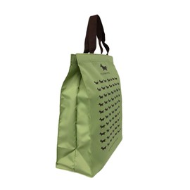 Yusaisha 3L13-01 Eco Bag, Dog Pattern, Green, Approx. Length 14.2 x Width 13.0 x Depth 4.7 inches (36 x 33 x 12 cm), WHOLLY A4 Size, Portable Shopping Bag