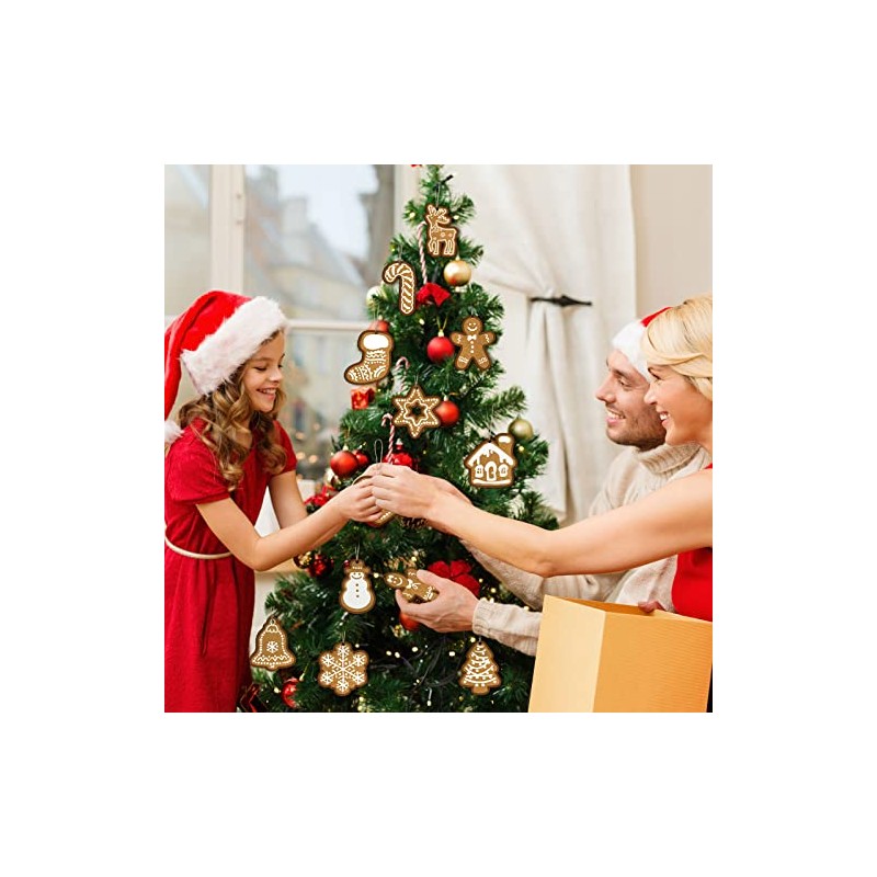 24 piezas de adornos rústicos para árbol de Navidad de