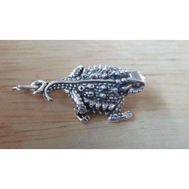 Wholesale Charms Sterling Silver 25x15mm 3D Texas Horned Toad Frog Charm