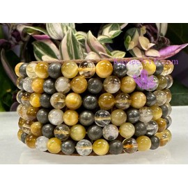 Citrine Wholesale 6 Pcs Solar Plexus Chakra 6mm 7.5” Crystal Healing Stretch Bracelet