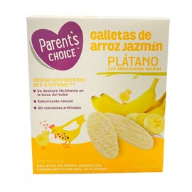 Galletas de arroz Jazmn Baby Parents Choice para bebes, Sin Gluten, Alimentacin Complementaria (Banana)                                               