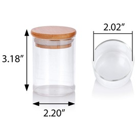 4 oz Premium Borosilicate Clear Tall Glass Jars with Bamboo Silicone Sealed Lid (6 Pack)