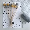 Felt Ball Flower Stems in Mustard, Grey & White By