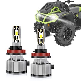 QYMOTO H11 ATV Light Bulbs Compatible with Can Am Outlander 850 1000 650,Can Am Defender Fog Light,12000LM 6500K Cool White,2-Pack