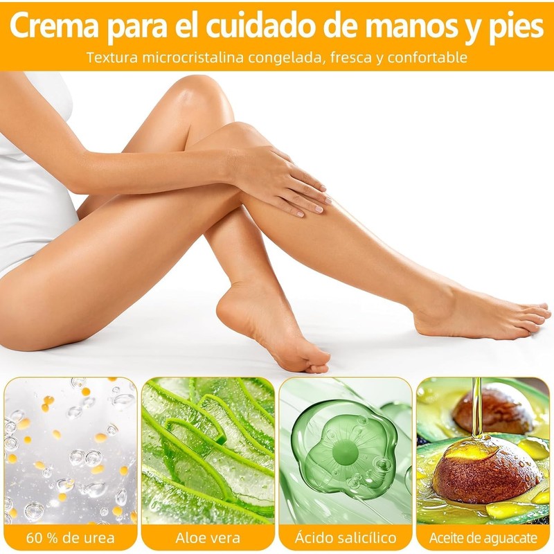 2pcs Crema con Urea 60 para Pies, Hidratante Pies Resecos
