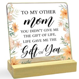 To My Other Mom Desk Decor Gift, Mom Decorative Acrylic Desk Plaque Sign with Wood Stand, Birthday Mother's Day Thanksgiving Appreciation Gift for Bonus Mom Stepmom Second Mother-A07