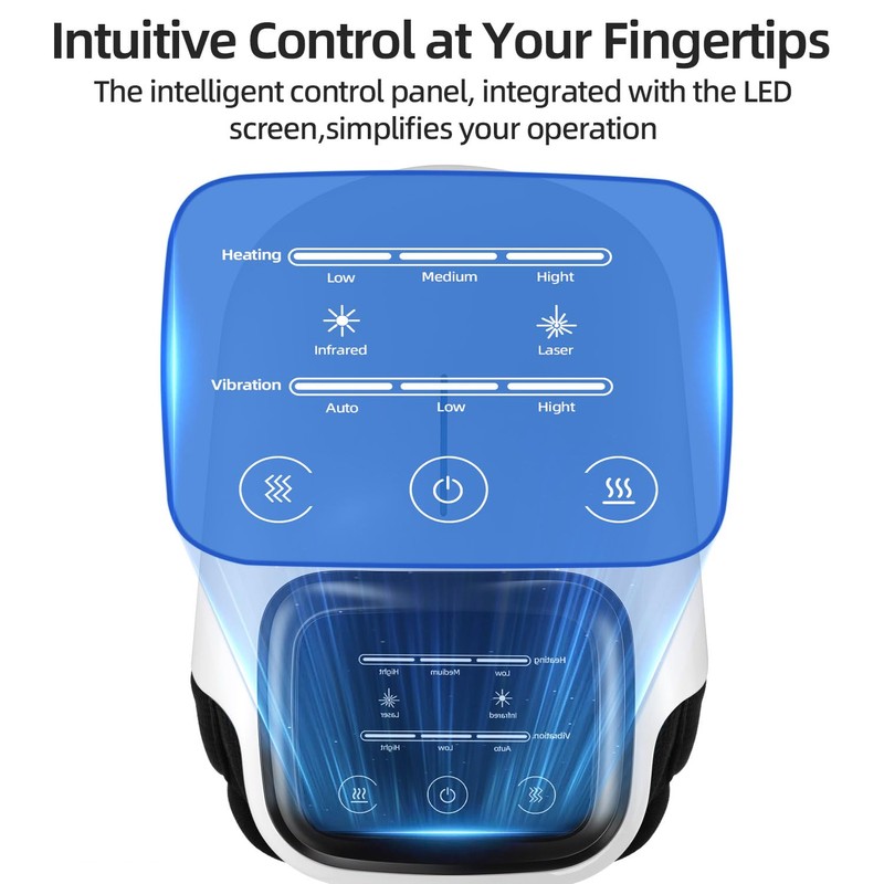Knee Massager with Heat, Red Light & Vibration, Cordless Knee