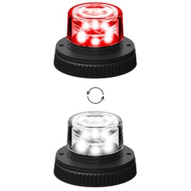 SpeedTech Lights Flare 360 Degree LED 18W Strobe Light for Police Cars, Construction Trucks, Service Vehicles, Plows, Emergency Vehicles. Surface Mount Grille Flashing Light - Red/Clear Alternating