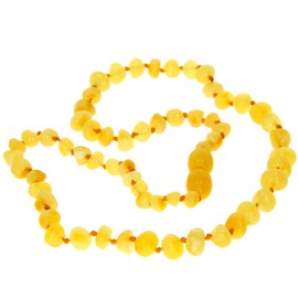 SilverAmber Jewellery NBARLEM60 Cream Baltic Amber Pearl Necklace - Chain Length 60 cm - Available in Various Colours and Sizes, Gemstone, Amber