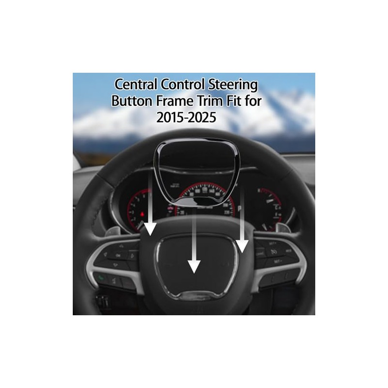 VANEST Central Control Steering Button Frame Trim Compatible with Dodge