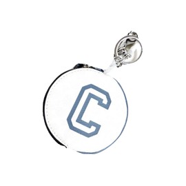 Coach Women's Round Coin Pouch Signature Canvas Varsity Chalk Indigo Coin Pouch, Chalk - Indigo, Coin Pouch, Chalk - Indigo