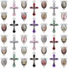 60Pcs/30Set Rosary Making Kits Supplies Religion Cross and Center Medal
