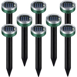 8Pack Mole Repellent Solar Powered Vole Repellent Outdoor Gopher Repellent Ultrasonic for Lawn Garden,Waterproof Sonic Mole Spikes,Get Rid of Moles Stakes Groundhog Chipmunk Repellent for Lawns2025