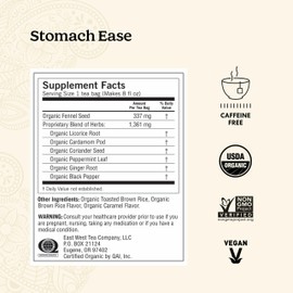 Yogi Tea - Stomach Ease (6 Pack) - Supports Healthy Digestion with Peppermint, Licorice Root, and Ayurvedic Herbs - Caffeine Free - 96 Organic Herbal Tea Bags