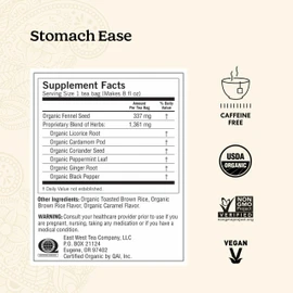 Yogi Tea - Stomach Ease (6 Pack) - Supports Healthy Digestion with Peppermint, Licorice Root, and Ayurvedic Herbs - Caffeine Free - 96 Organic Herbal Tea Bags
