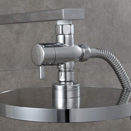 Tecmolog DSF012 Shower Diverter Valve 3-Way 1/2 Inch Brass Shut-Off Valve Shower T Adapter for Hand Shower Chrome