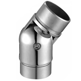 Stainless Steel Handrail Joint Connector, 42.4 mm Adjustable Angle Stainless Steel Railing Accessories, Handrail Configurator Connector for Stairs, Balcony, Outdoor Use