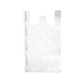 SSWBasics White Plastic T-Shirt Bags - HDPE (11 ½” x 6”x 21”) - Case of 1,000