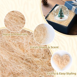 Sukh Raffia Grass Threads 5.3OZ - Shred For Gift Wrapping Easter Grass Basket Gift Box Filler Packaging Material For Bridesmaid Proposal Mothers Day Florist Supplies Christmas Birthday Natural Soft