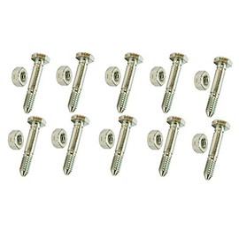 10 Pack, Shear Pins (Bolts) and Nuts, Replaces Ariens 532005, 53200500, 05907100
