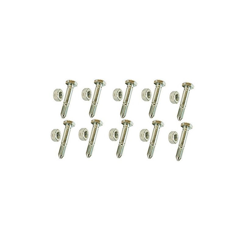 10 Pack, Shear Pins (Bolts) and Nuts, Replaces Ariens 532005,