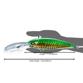 Topwater Fishing Lure Sinking Minnow for Saltwater and Freshwater Bionic 3D Eyes VMC Hook Slow Jig Wobblers Artificial Bait for Sea Fishing Kits, Professional Pitch Vertical Ocean Lure for Large Fish