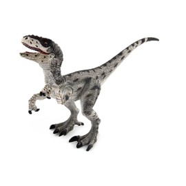 Igreli Dinosaur Toy Velociraptor Figurine with Moving Jaw and Hands,Detail Raptor Action Figure Toy Gift and Dinos World Collection Toys for Birthday Gift,Kids Toys,Party Favor.(Grey)