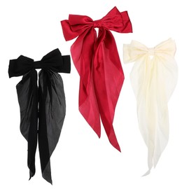 FOMIYES 3sets Hair Bow Ribbon Hair Clips for Women Large Bows for Girls Sturdy Barrettes for Thick 3pcs*3