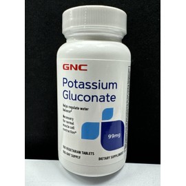 GNC: Potassium Gluconate 99 MG 100 Vegetarian Tablets/100 Day Supply Exp.09/2027