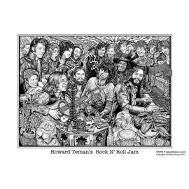 Studio B Laminated Rock N' Roll Jam Poster by Howard Teman Music Poster 24x36