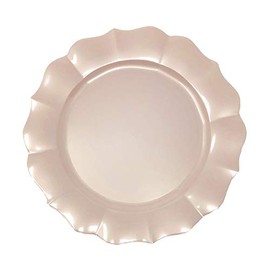 Decorline - Plato rosa perla - 10 pulgadas | Colección festoneada | Paquete de 10