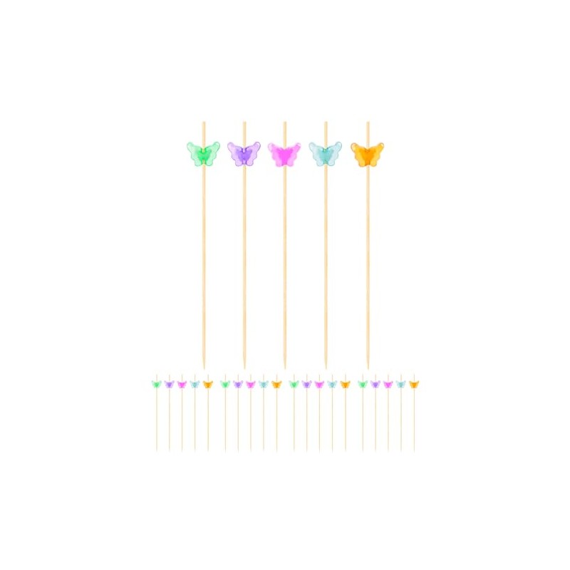 OGGI Butterfly Cocktail Picks for Drinks 20 pcs - Butterfly