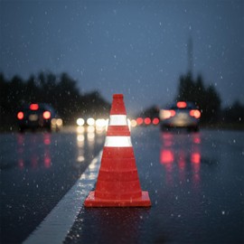 12 Inch Collapsible Traffic Multi Purpose Pop Up Reflective Safety Cone, Work Area Protection, Emergency Roadside Barrier