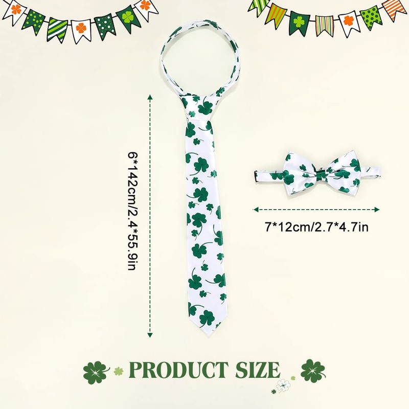 Eyret Shamrock Necktie Set St Patricks Day Neck Ties and