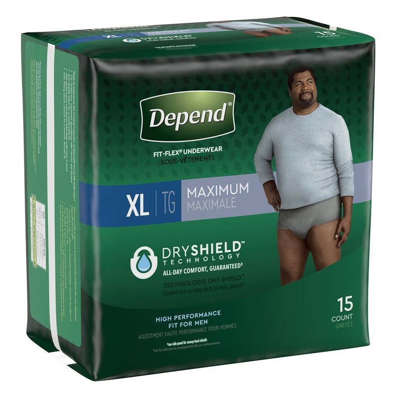 Depend FIT-FLEX Adult Underwear Pull On X-Large Disposable Heavy Absorbency,