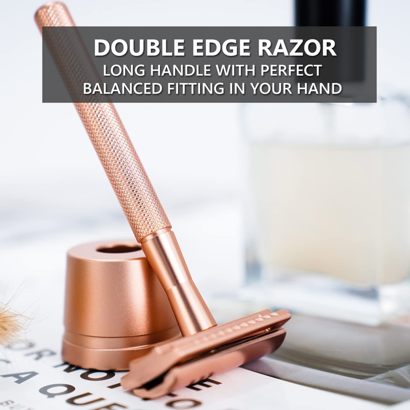 Safety Razor for Men and Women with Razor Stand,All Double