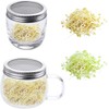 ProLeo 4 Pieces Stainless Steel Sprout Jar Lid Kit for